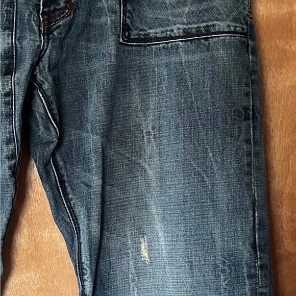 Akko Snap Back Embroidered Eagle Pockets King Of Oneself Distressed Jeans 38x32 - Picture 5 of 12